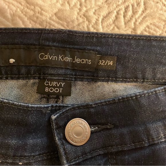 Calvin Klein Women's Blue Jeans Wide Leg Sz 32 / 14 - Picture 2 of 3